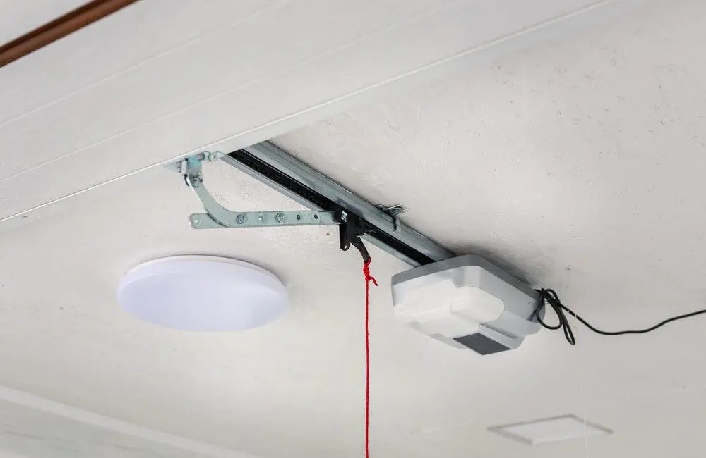 Installed garage door opener.