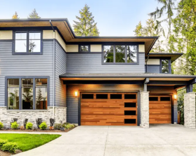 Modern Wood Garage Doors for Contemporary Home