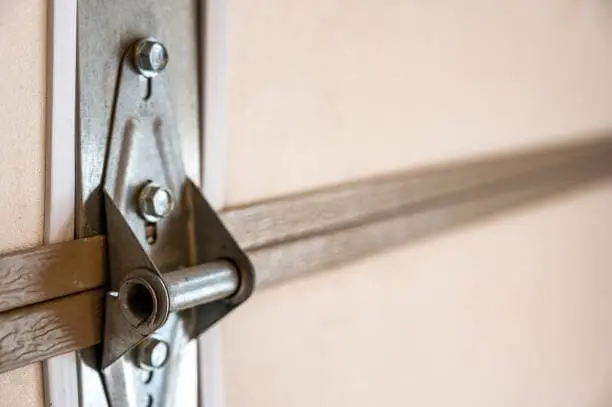 Metal hardware on white door