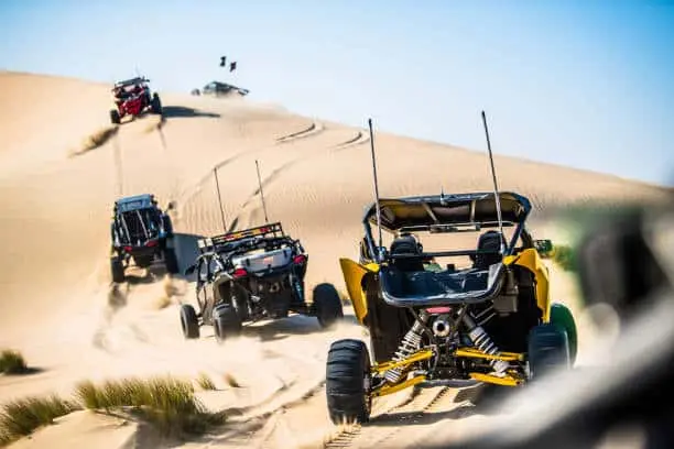 Off road buggy car on the sand dunes