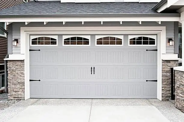 Gray Carriage Style Garage Door