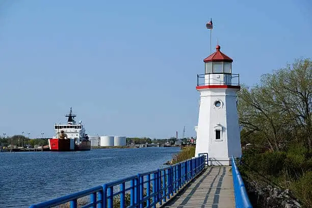 Cheboygan Crib Light, built in 1884, Lake Huron, Michigan, USA
