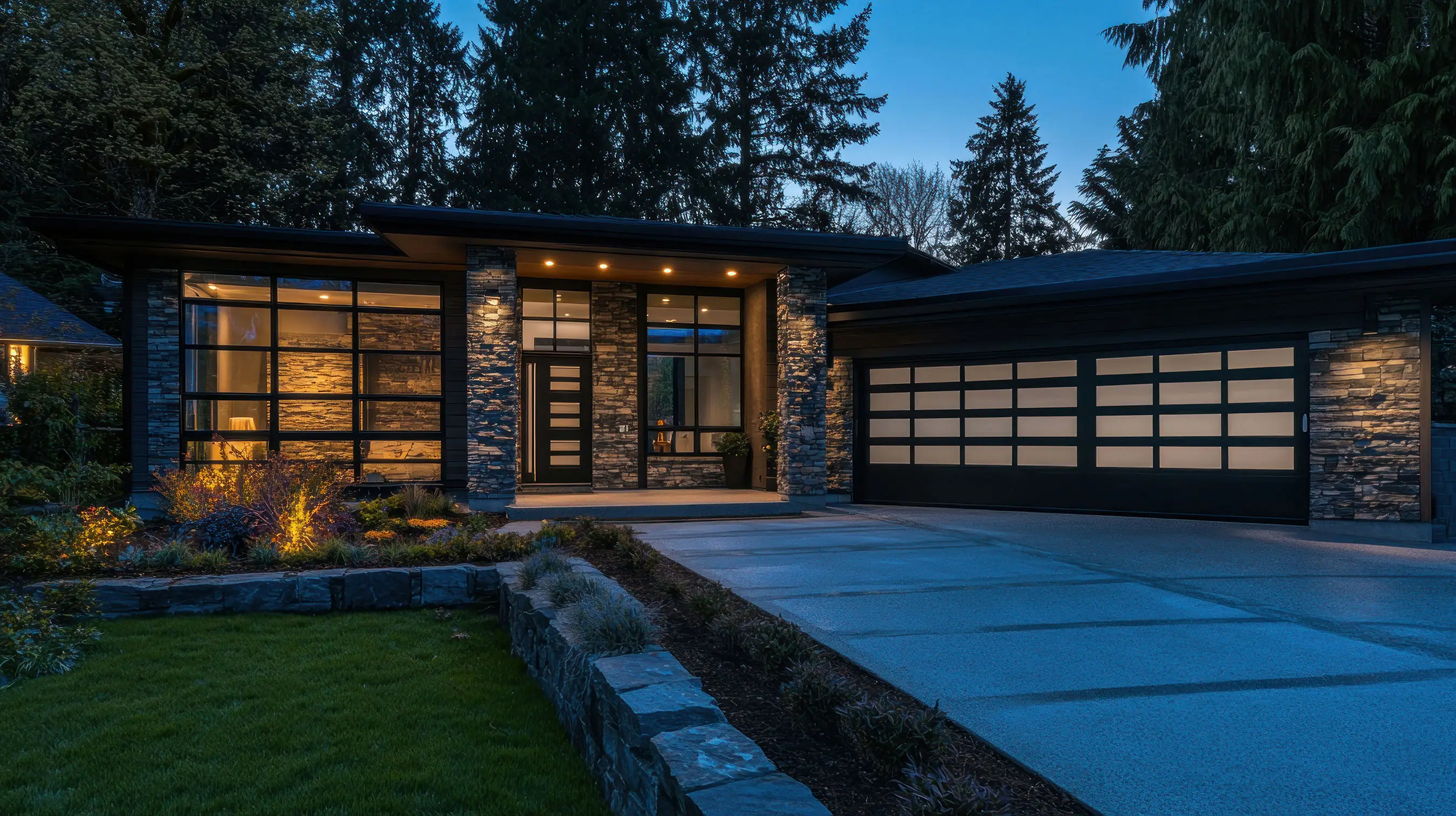Home with an attached garage