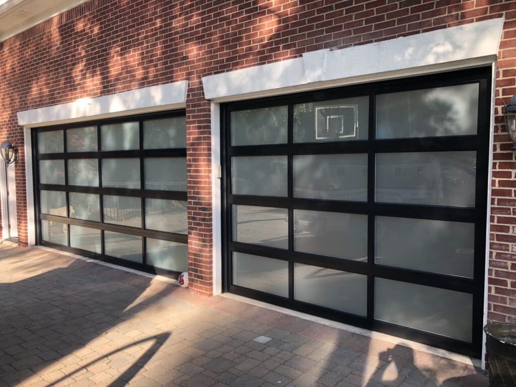Glass garage door in Michigan