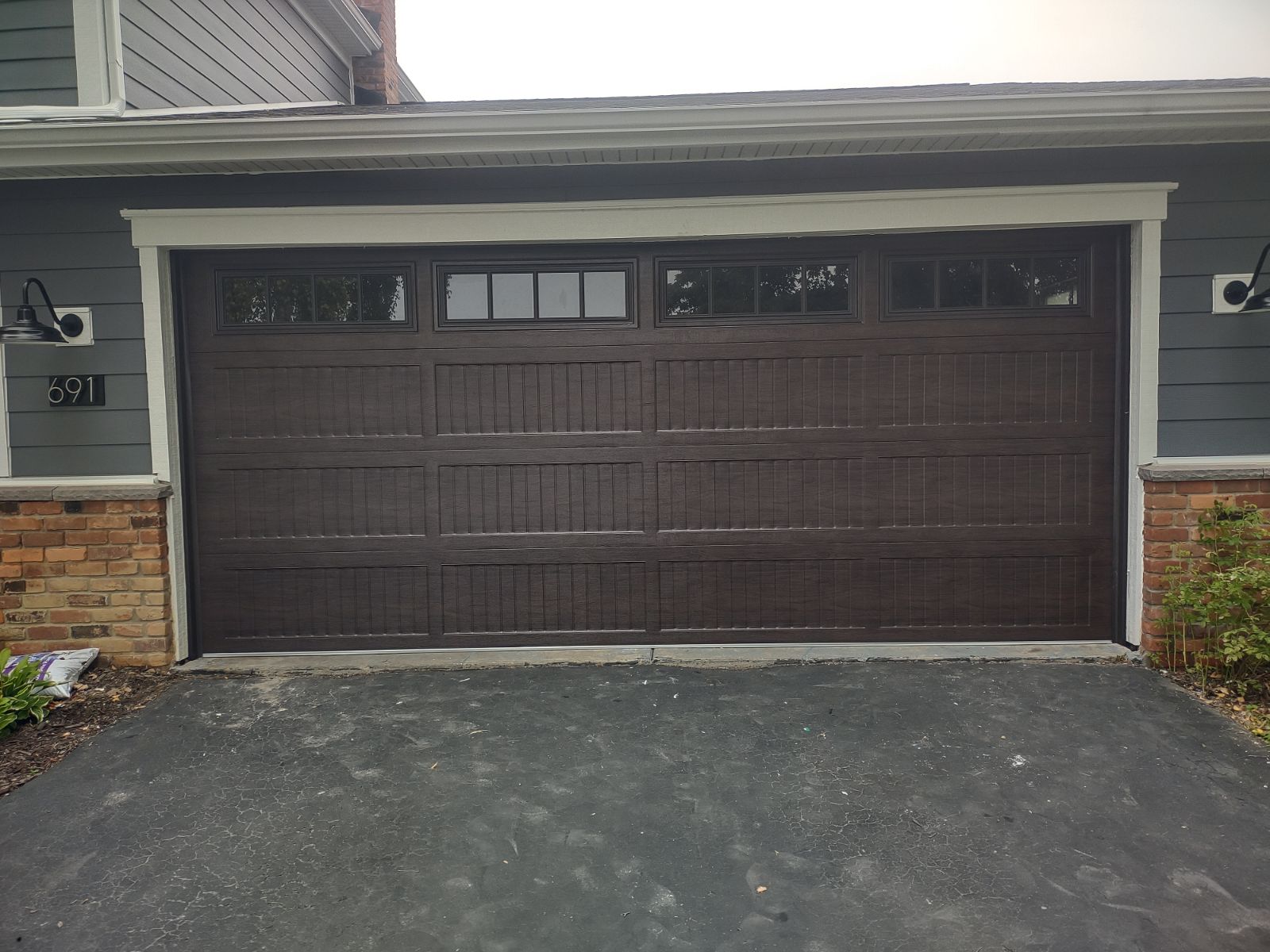 Modern garage door in Michigan