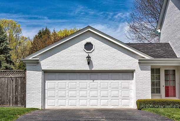 Traditional two car wooden garage
