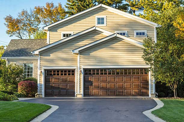 Traditional American Home with Garage - Commerce Township Garage Door Repair