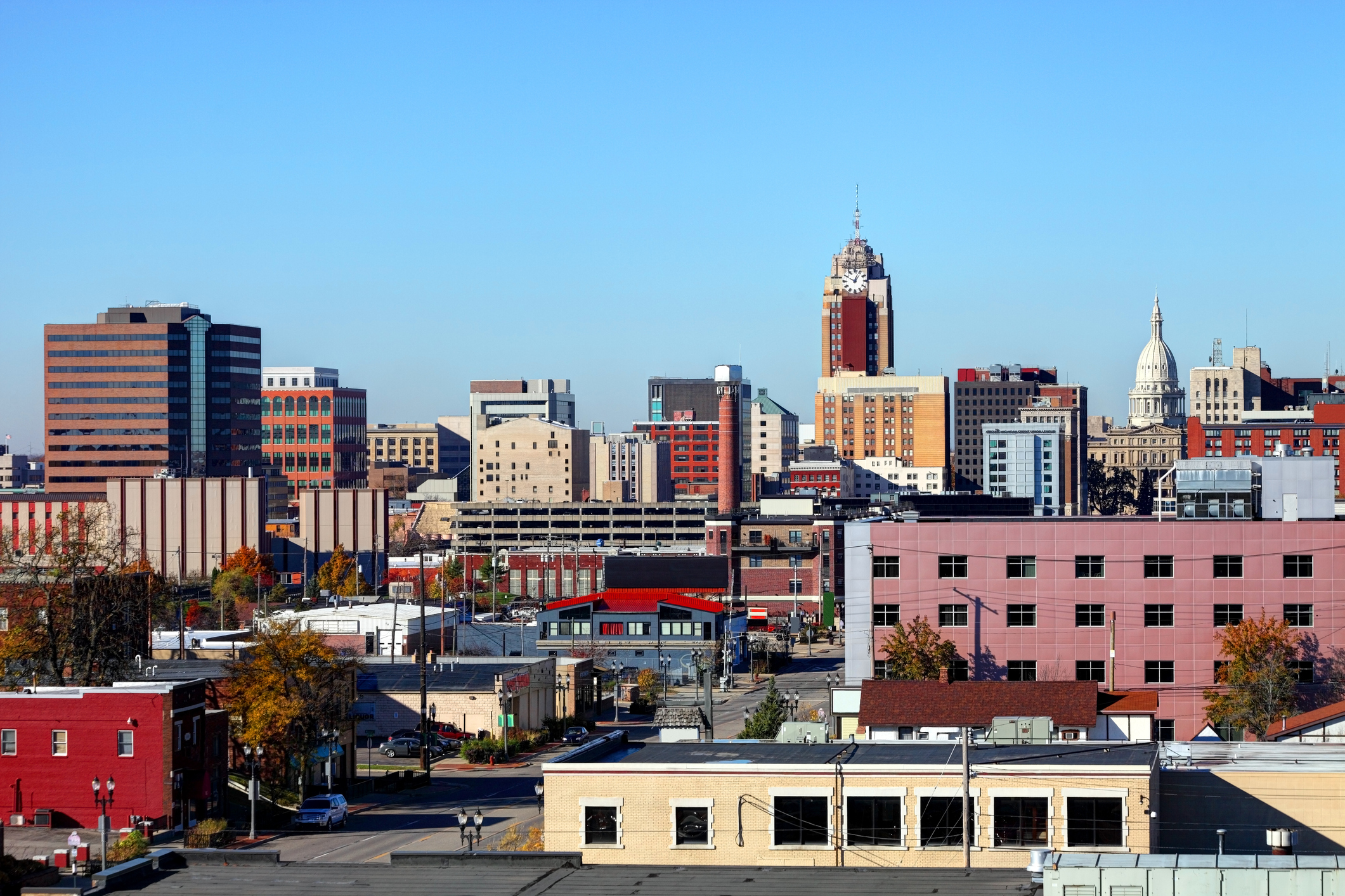 View of downtown East Lansing. Garage Door Repair East Lansing.