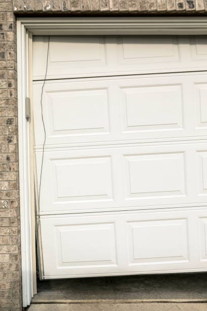 A broken garage door.