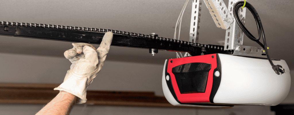 Close up of a garage door motor. Garage Door Opener Repair and Replacement.