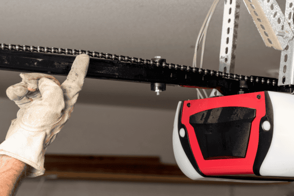 Close up of a garage door motor. Garage Door Opener Repair.
