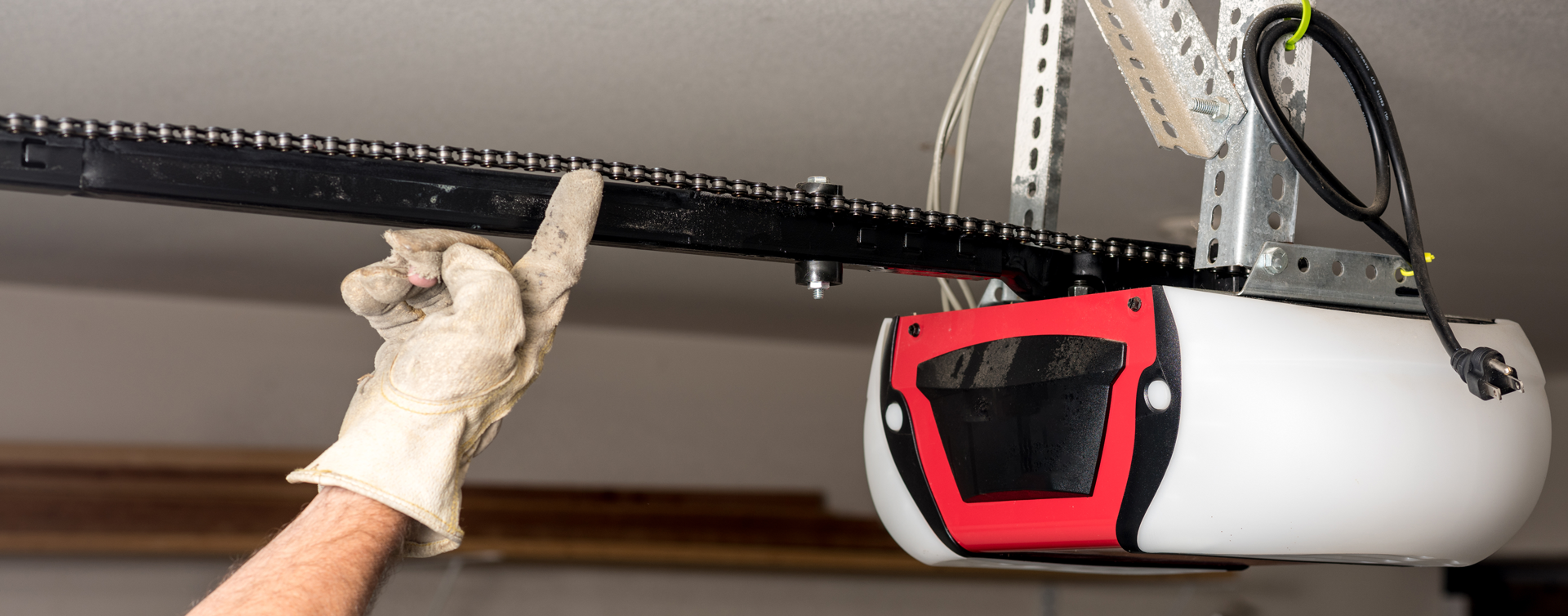 Close up of a garage door motor. Garage Door Opener Repair.