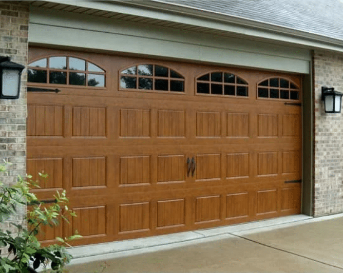 Custom Wood Garage Door with Windows